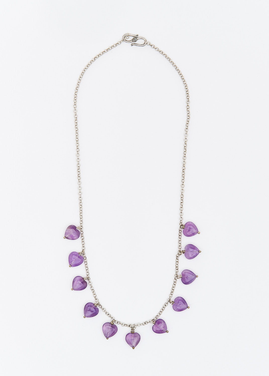 26.Thalya – Collana con Catena e Cuori di Ametista