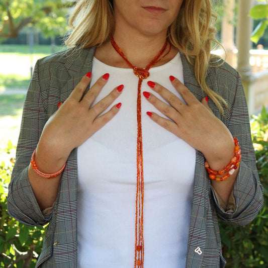 24.Calluna – Set di 3 Bracciali in Vetro Rosa