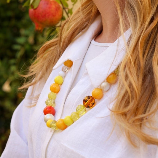 18.Iris – Collana in Resina Leggera Gialla