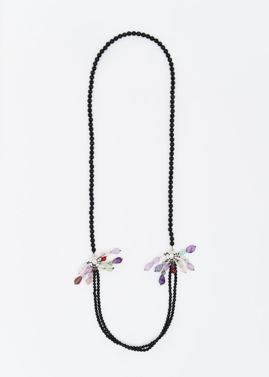 09.Artemide – Collana con Onice Nero, Quarzi e Fluorite