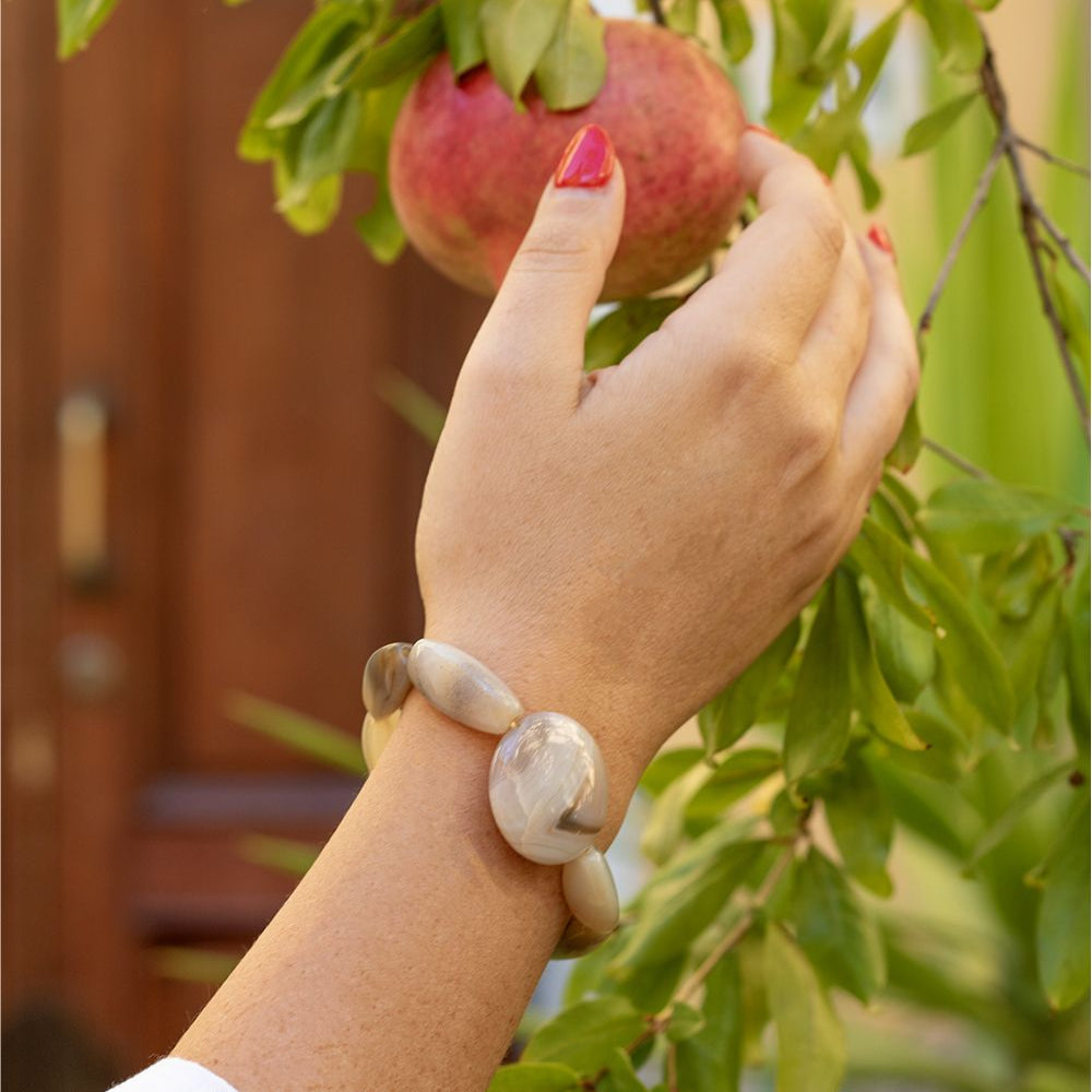 36.Gemma – Braccialetto in Agata Beige